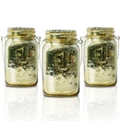 (6-PACK) Fantado Regular Mouth Gold Mercury Glass Mason Jar With Handle, 16OZ /. Fixed Price $38.50.