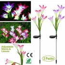 2PCS Solar Garden Lights 7-COLOR Lily Flower Led Outdoor Patio Waterproof. Fixed Price $19.99.