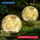 Coroor Garden Solar Ball Lights Outdoor Waterproof, 50 Led Cracked Glass Globe. Fixed Price $46.56.