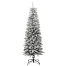 Slim Artificial Christmas Tree With Flocked Snow - Sizes From 4FT To 7FT Vidaxl. Fixed Price $56.99.