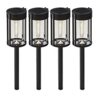 New Gtx Solar Led Pathway Lights, 4-PACK Vintage Bulbs Black Finish 25 Lumen Nib. Fixed Price $89.95.