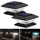 Huyieno Solar Post Cap Lights - Outdoor Led Deck Fence 2PK, Black. Fixed Price $33.99.