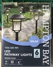 Hampton Bay Low Voltage Black Integrated Led Path Lights Solar 6-PACK. Fixed Price $49.95.