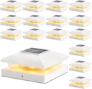Solar Post Cap Lights Outdoor 16PACK, White Waterproof Powered Deck Fence. Fixed Price $109.99.