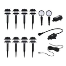 10 Piece Set 9" Black Textured Low Voltage Led Garden Path Landscape Light. Fixed Price $136.99.