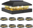 8-PACK 4X4 Solar Post Cap Lights Waterproof Black Deck For Outdoor Use. Fixed Price $66.99.