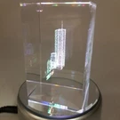 Laser Etched 3D World Trade Center 9/11 Memorial Glass Light Base. Fixed Price $11.69.