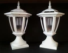 2-PACK Solar White Hexagon Post Cap Light W/ Leds Wall Mount 4"/ 5" 6". Fixed Price $49.00.