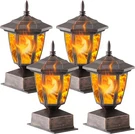 4 Pack Solar Flame Post Lights Outdoor Powered Lamps Fence Cap. Fixed Price $64.99.