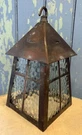 Vtg/antique Copper Craftsman Hanging Porch Light W Pebbled Glass. Fixed Price $85.00.