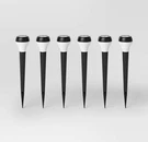 6PK Round Solar Led Outdoor Path Lights Matte Black - Room Essentials:. Fixed Price $14.07.