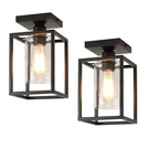 Ihengyanlt 2 Pack Semi Flush Mount Ceiling Light, Black Metal Frame. Fixed Price $54.72.