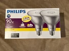 Philips 90W Equivalent Bright White PAR38 Led Floodlight 2 Bulbs. Fixed Price $19.99.