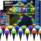 Tqqvxx Rgb Outdoor Ground Lights 100 Ft Color Changing Parkway Remote. Fixed Price $49.99.