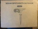 Hmdecor Solar Spot Lights Outdoor, IP67 Waterproof 4 Pack. Fixed Price $40.00.
