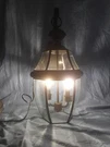Vtg Exterior Wall Lantern Light Fixture Outdoor Porch Brass Beveled Glass 21". Fixed Price $69.95.