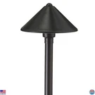 12V Black Brass Path Light - 7" Shade, 25" Tall For Low Voltage Outdoor Use. Fixed Price $131.95.