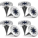 Ufond 8 Pack Solar Ground Lights, Outdoor Waterproof Garden Decor, Disk.... Fixed Price $41.86.
