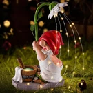 Wints Garden Gnomes Outdoor Statue With Solar Lights,bathing Funny White Red. Fixed Price $33.96.