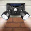 Solar Powered Outdoor Home Security Led Double Spot Light With Motion Sensor. Fixed Price $27.95.