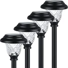 Glass Solar Outdoor Waterproof, 4 Pack Super Bright Pathway Lights,. Fixed Price $49.95.