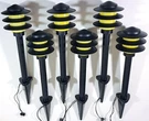 Malibu Vintage Landscape Lights 6PC Set Large Size Yellow LV183 W/ Transformer. Fixed Price $199.99.