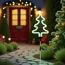 Solar Garden Stake Lights, Waterproof Landscape Light, Christmas Tree. Fixed Price $16.93.