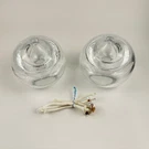 Glass Oil Lamp Round With Bubbles Vintage Set Of Two Art Deco. Fixed Price $40.45.