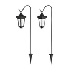 Pure Garden Set 2 Waterproof Led Solar Lanterns With Shepherd Hooks. Fixed Price $26.38.