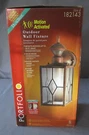 Portfolio Outdoor Wall Light Fixture Rustic Brown Beveled Glass Motion Activated. Fixed Price $30.00.