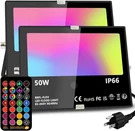 Melpo Led Flood Light Outdoor, 50W Rgb Pack, 12 Different Colors. Fixed Price $69.99.