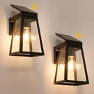 Lutec 2 Pack Solar Porch Light, Wireless Dusk To Dawn Outdoor Wall Lights Fix.... Fixed Price $111.99.