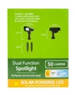 Mainstays 50 Lumen Solar Powered Led Dual Function Spotlight Brand New. Fixed Price $15.00.