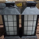 Anyperfect 2 Pack Black Solar Waterproof Hanging Led Lanterns Metal Glass Outdo. Fixed Price $25.00.