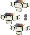 6000LM Solar Flood Lights With Motion Sensors & Remote Control - 3 Pack. Fixed Price $124.99.