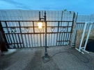 Vintage 6 Foot Black Victorian Lantern Patio Lamp Post Light Great Patina. Fixed Price $350.00.