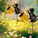 Solar Outdoor Decorative, Watering Can With Cascading Lights, Cat Si. Fixed Price $71.86.