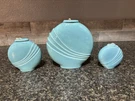 Rare Vtg Art Deco Or Mid-century Modern Style Oil Burner, Lamp Blue, Set Of 3. Fixed Price $40.00.
