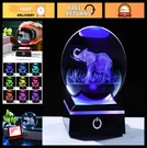 3D Crystal Ball Elephant Decor - Led Snow Globe Night Light, Laser Etched Glass. Fixed Price $55.99.