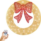 Pre-lit Christmas Wreath Led Lighted Holiday Outdoor Home Decoration With Bow. Fixed Price $51.11.