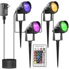 Yoosuml Outdoor Spotlights With Timer, 20W Rgbw 4 Black/multi. Fixed Price $35.33.