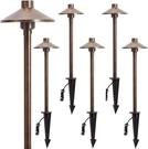 Solid Brass Low Voltage Pathway Lights (6.7'' Shade, 21.9'' Tall), 12V Ac/dc Hea. Fixed Price $481.99.