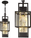 15" Outdoor Indoor Pendant Light Exterior Hanging Lantern, Modern Black. Fixed Price $97.16.