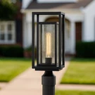 Hinkley Republic 17" High Rectangular Black Outdoor Post Light. Fixed Price $271.15.