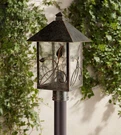 French Garden Country Cottage Outdoor Post Light Fixture Bronze 17" Porch. Fixed Price $179.99.