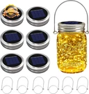 6 Pack Solar Mason Jar Lights For Outside, 30 Led Lids Fairy. Fixed Price $25.57.