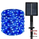 Solar String Lights Outdoor Waterproof 33FT 100LED 8 Modes Twinkle Pack Blue. Fixed Price $13.44.