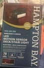 Hampton Bay Motion Sensor Deck/stair Light Low Voltage Black Finish PNB000003-03. Fixed Price $18.00.