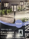 Hampton Bay Callaway Integrated Led Weather Resistant Outdoor Solar Path Light. Fixed Price $30.00.