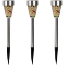 Northlight 3 Mosaic Stained Glass Solar Powered Led Pathway Markers 15.5". Fixed Price $30.23.